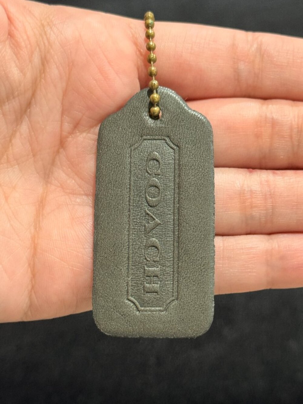 2.25" Medium Vintage Coach Leather Key Fob Bag Charm Keychain Hang Tag/Hangtag